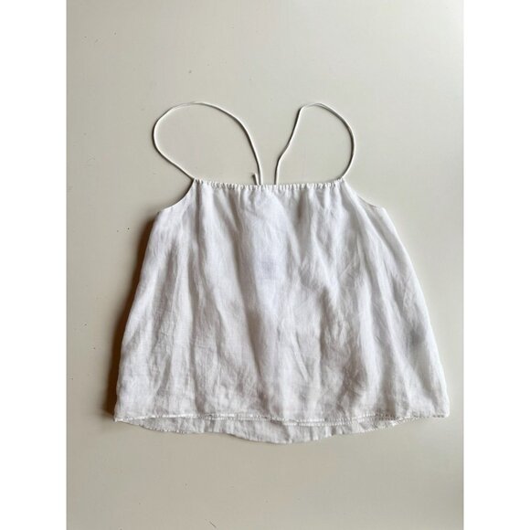 BANANA REPUBLIC White Ramie A-Line Square Neck Camisole Tank, Size Petite S - Picture 4 of 12